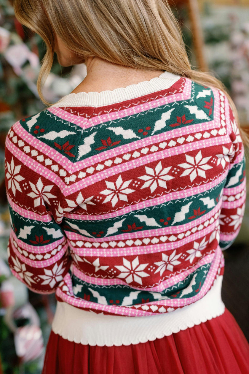 Cornelia Cardigan in Festive Fair Isle