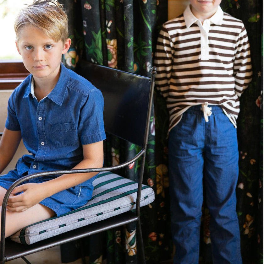 boys chambray short sleeve button down shirt