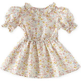 Ruffle Puff Sleeve Dress, White