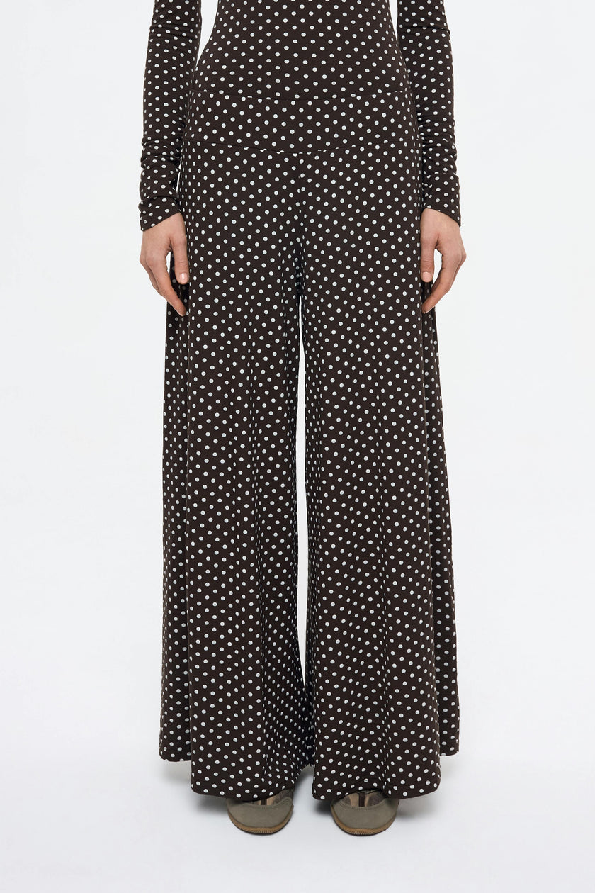 women's palazzo pants - choco dots