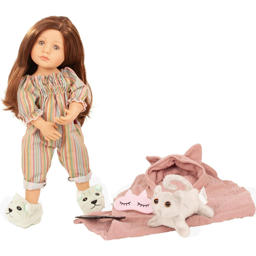 Gotz Little Kidz “Grete PJ Party” 14" Multi‑Jointed Standing Doll with Sleeping Bag