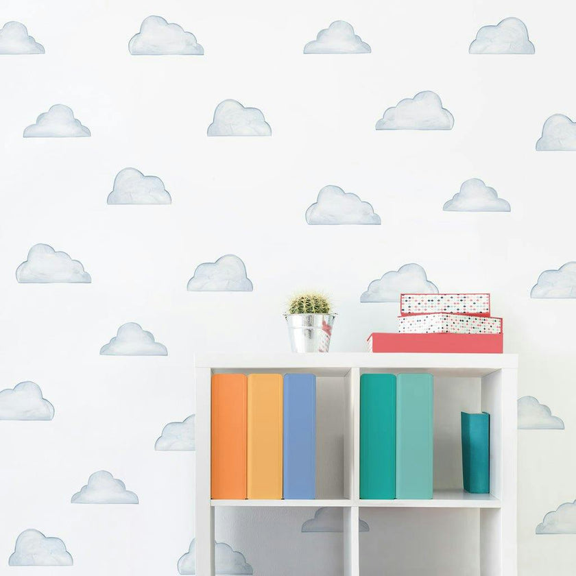 Watercolor Clouds Stylized • Mini • Peel-and-Stick Wall Decals