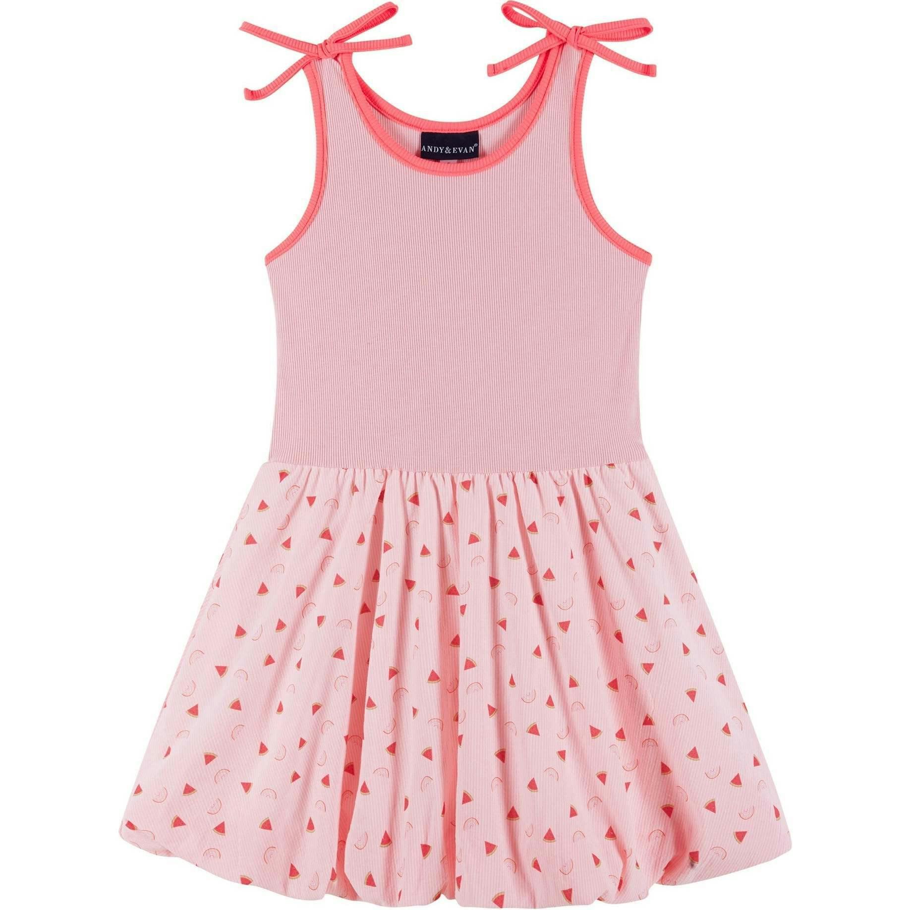 Girls Bubble Dress | Watermelon Rainbow Print