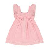 Serena Girls Tassel Dress Pink Embroidery, Pink Embroidery