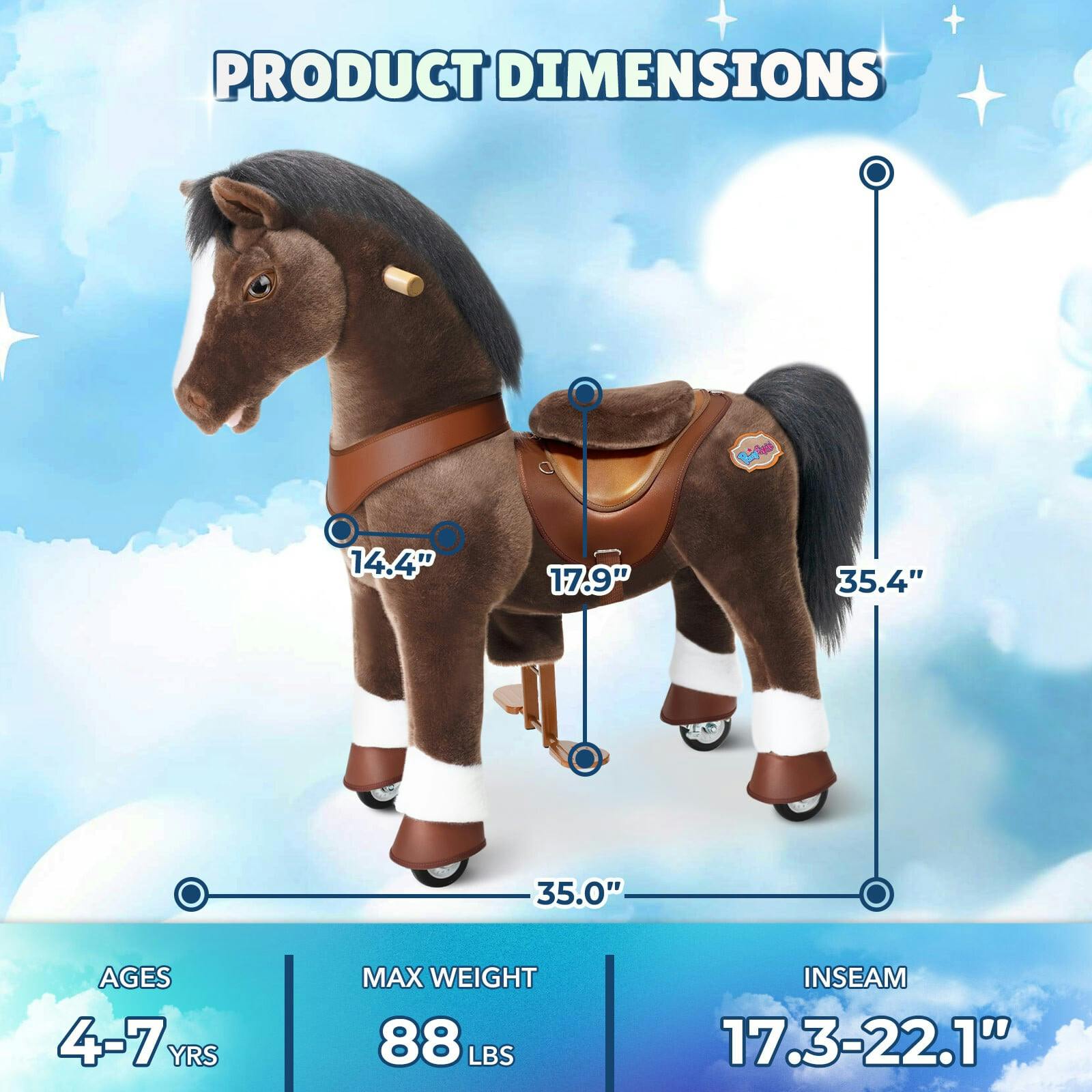 Model Y® Horse Ride-On Toy Age 3–4 – Chocolate Brown