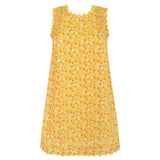 women's marigold floral pintuck dress