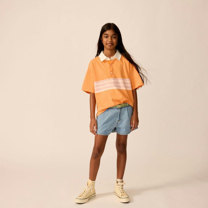Organic Weekend Polo in Overtime Orange