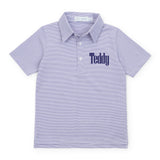 Will Boys' Performance Polo by LH Sport Purple Stripes