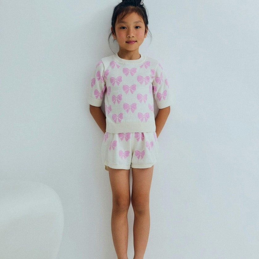Pinpilin Short Pink Lavander Bow