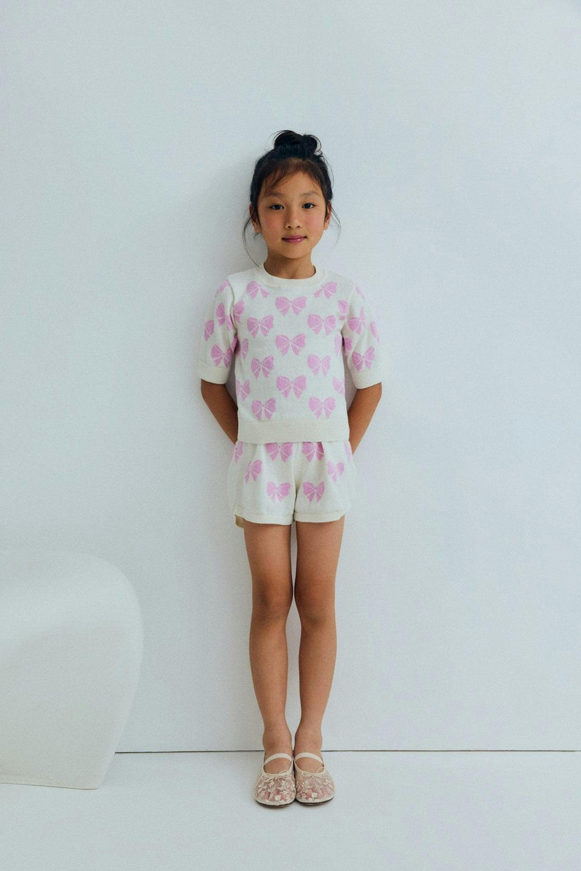 Pinpilin Short Pink Lavander Bow