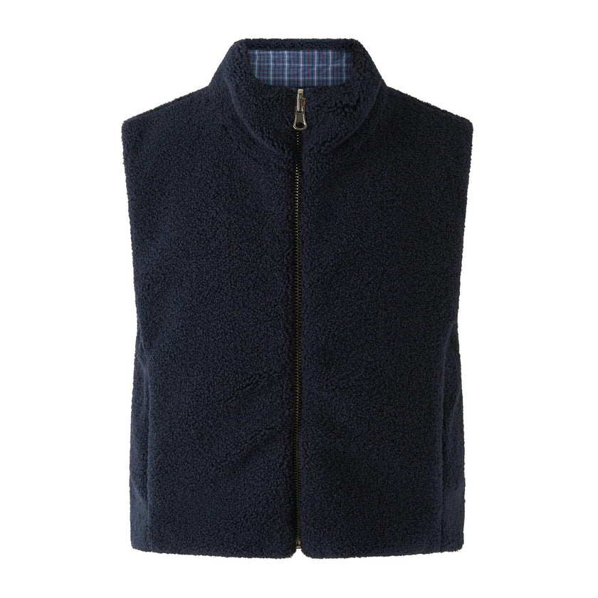 Navy Shearling Vest