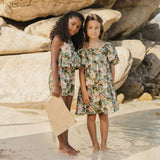 TARTINE ET CHOCOLAT Vintage Rose Puff-Sleeve Dress