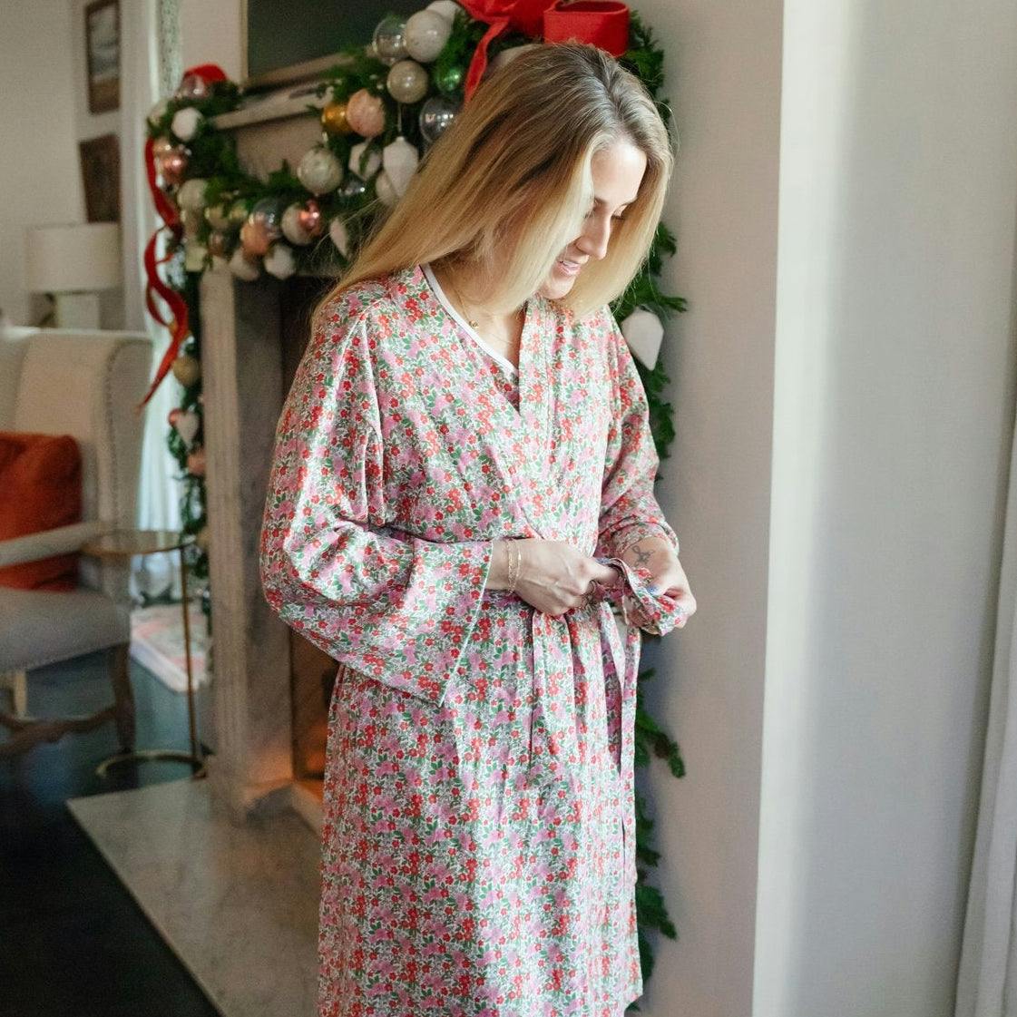Sassy Women's Spa Wrap - Floral Noel