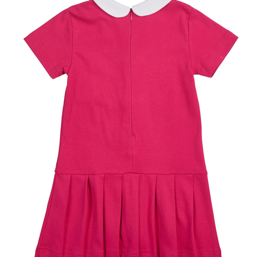 Knit Dress With Pleated Skirt And Bows