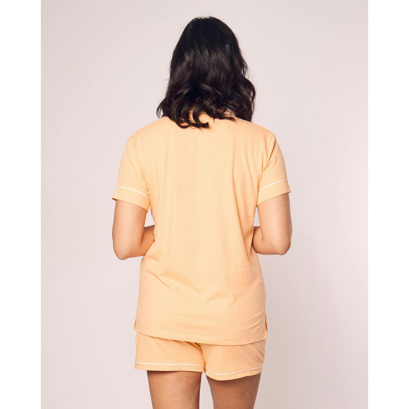 Women's Pima Short Sleeve Short Set in Pink