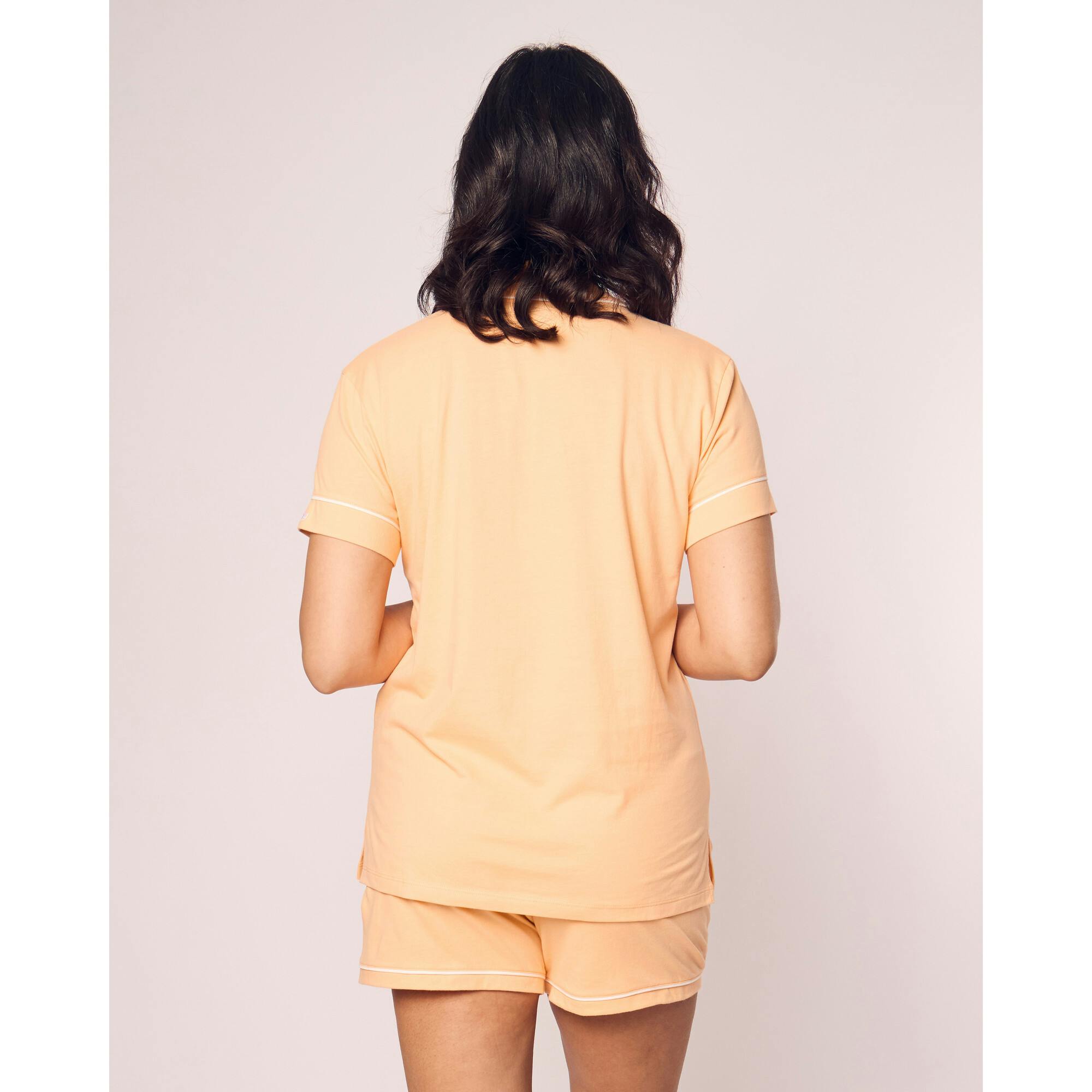 Women's Pima Short Sleeve Short Set in Pink