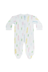 Spirals Print Zipper Footie
