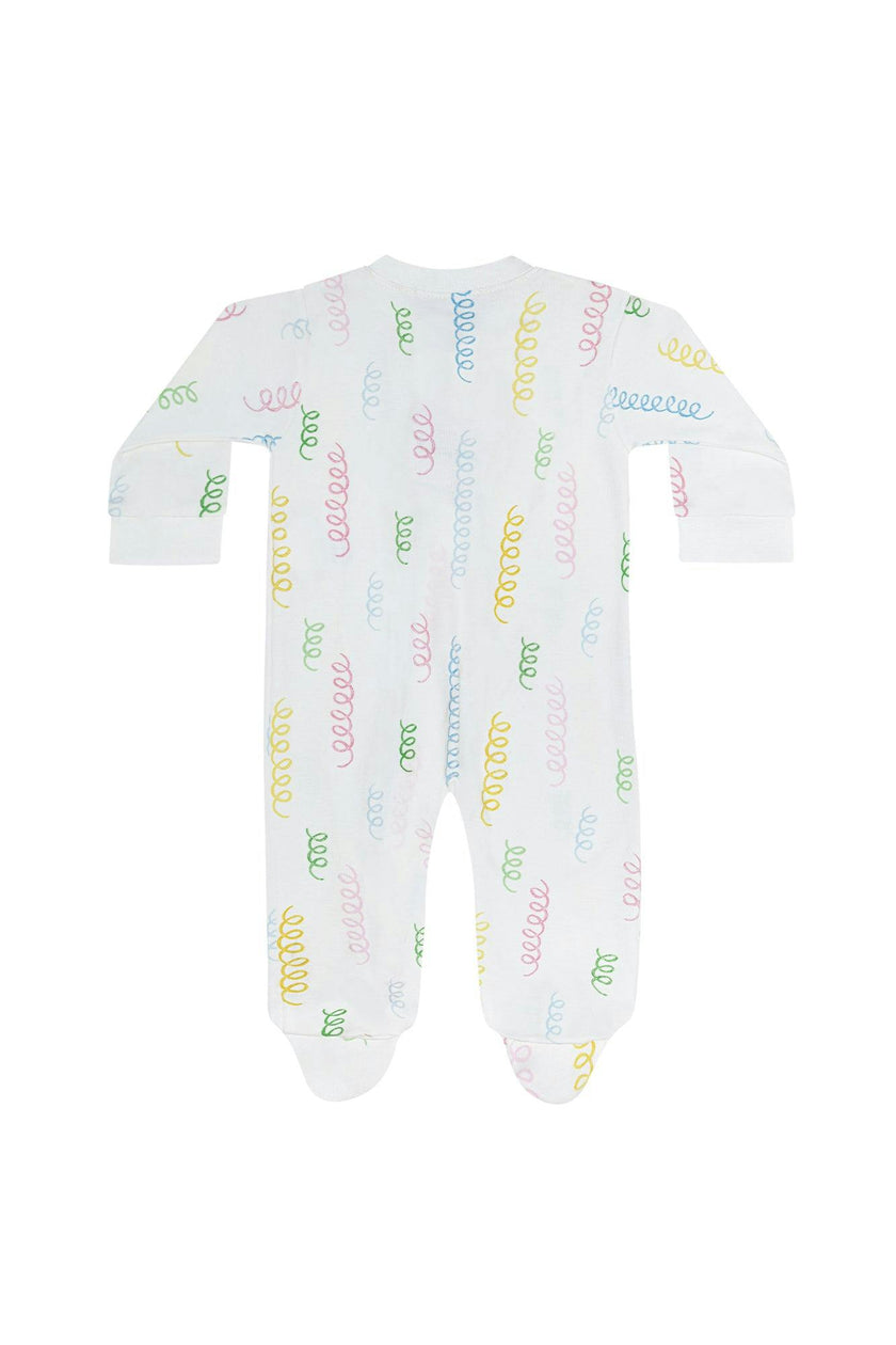 Spirals Print Zipper Footie