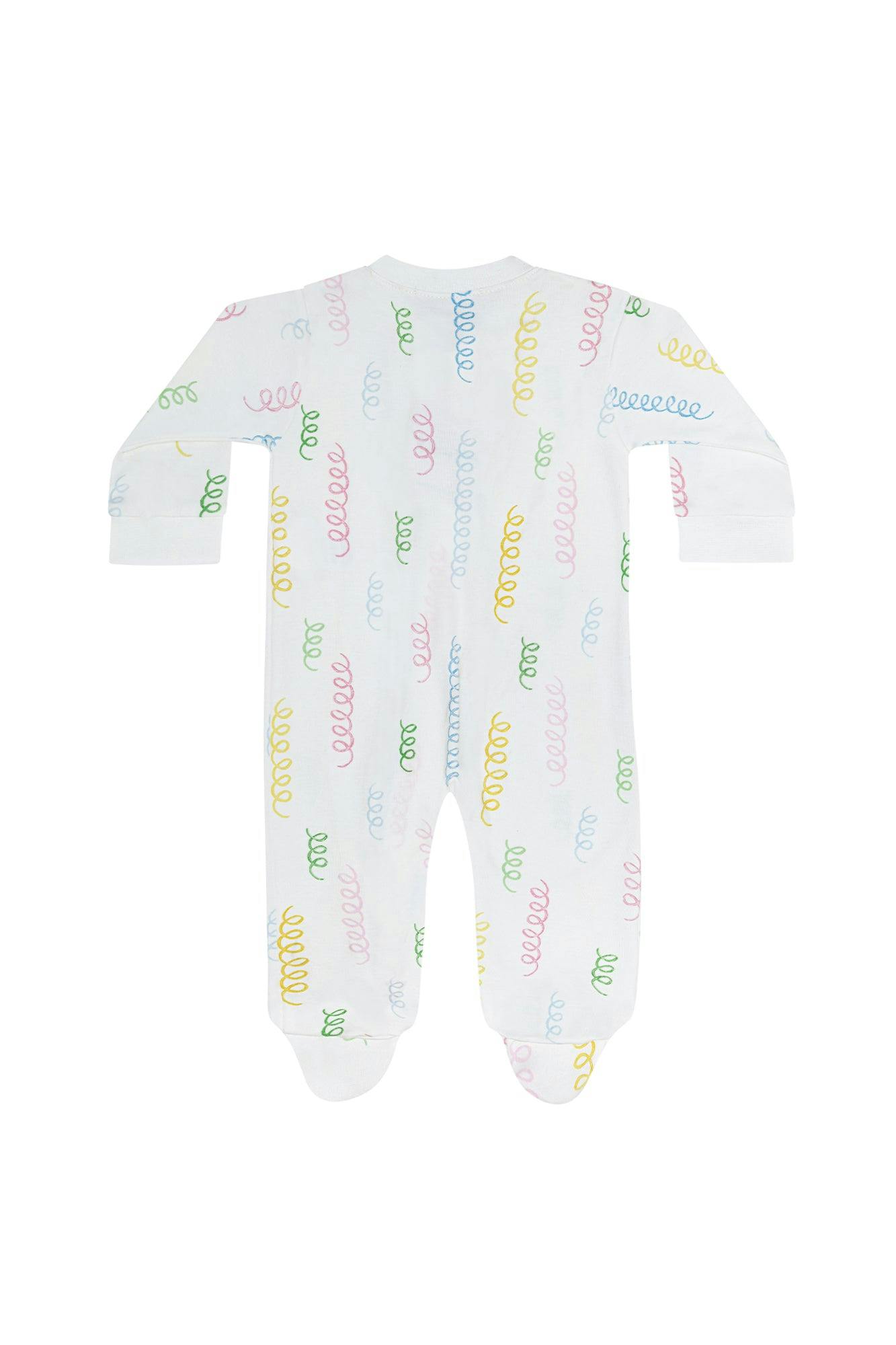Spirals Print Zipper Footie