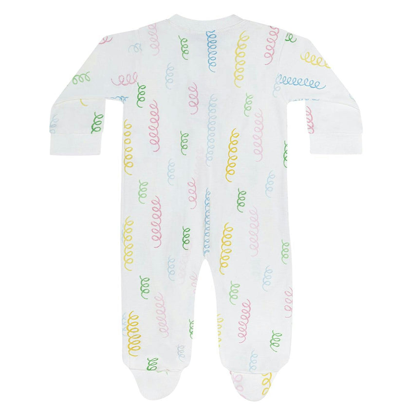 Spirals Print Zipper Footie