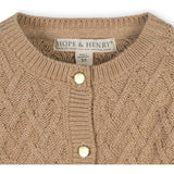 Organic Long Sleeve Herringbone Cardigan Sweater, Beige