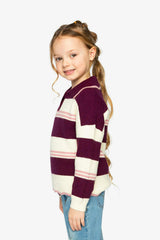 Scalloped Collar Sweater Red And White Stripes