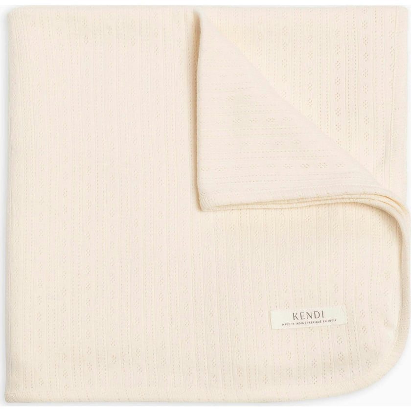 Brushed Back Pointelle Swaddle Blanket