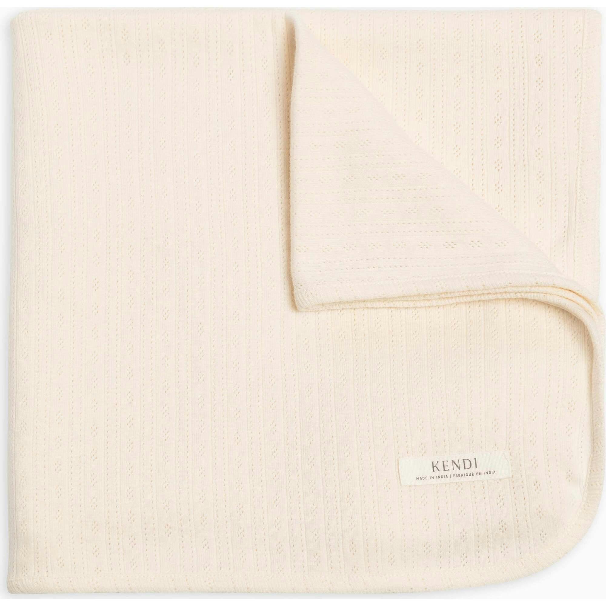 Brushed Back Pointelle Swaddle Blanket