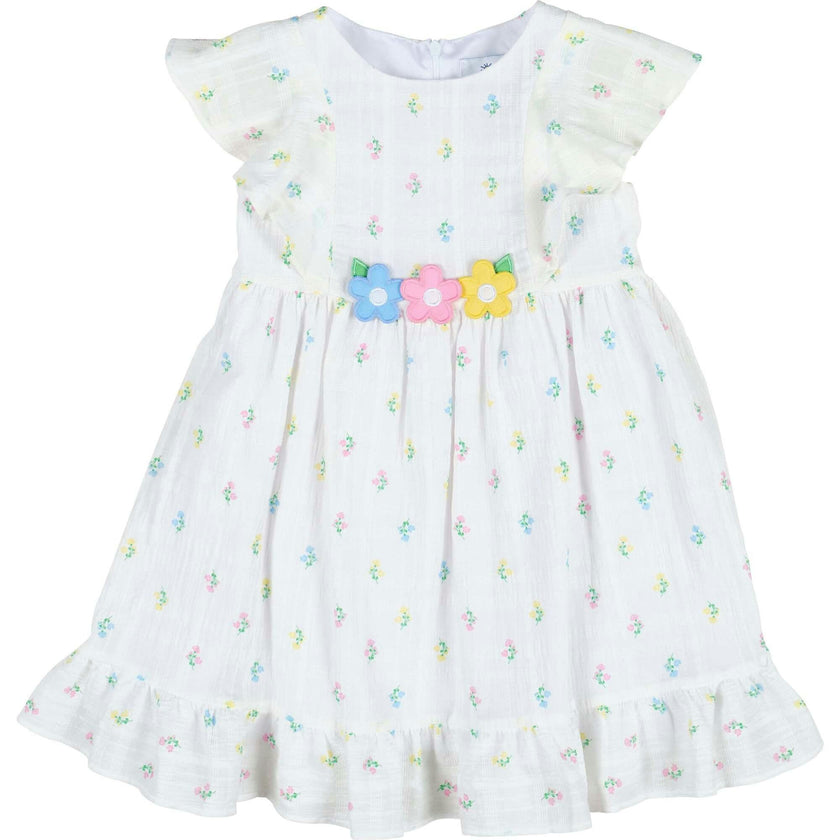 Textured Lawn Floral Printed Dress With Flowers