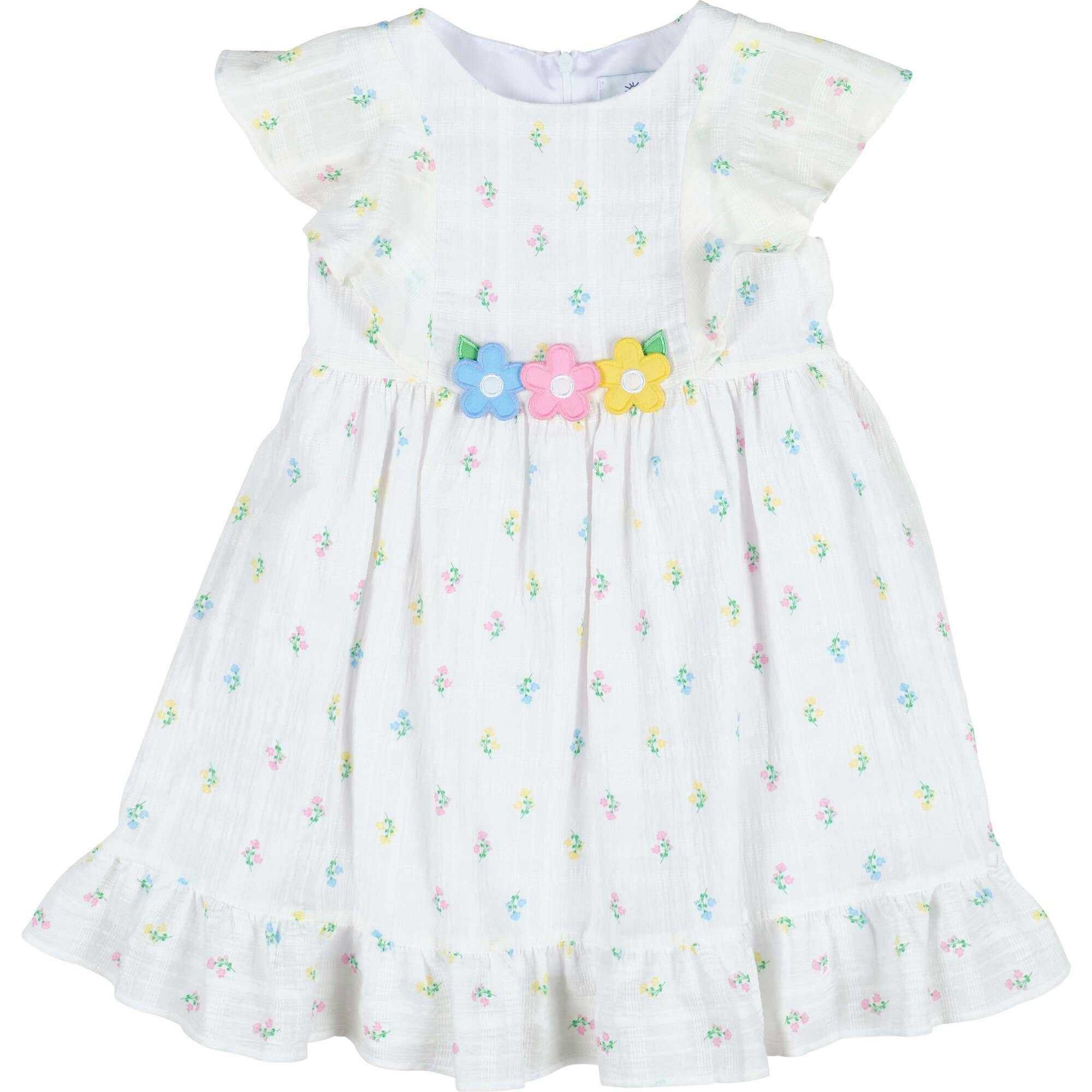Textured Lawn Floral Printed Dress With Flowers