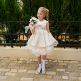 Ivory Anastasia Bow Tulle Dress