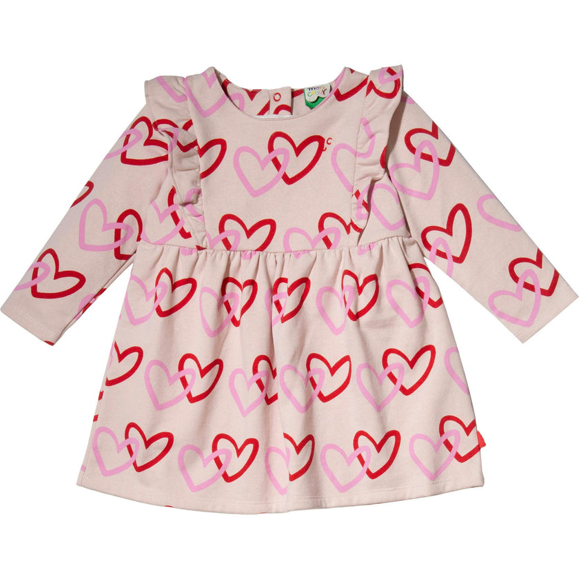 Recycled Cotton Hearts Kid Ruffle Dress