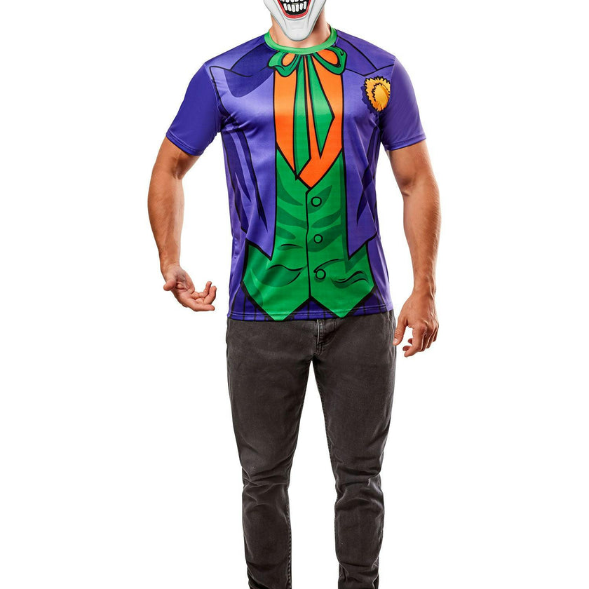 Men's DC Comics Ben Cooper The Joker T-Shirt and Half Mask
