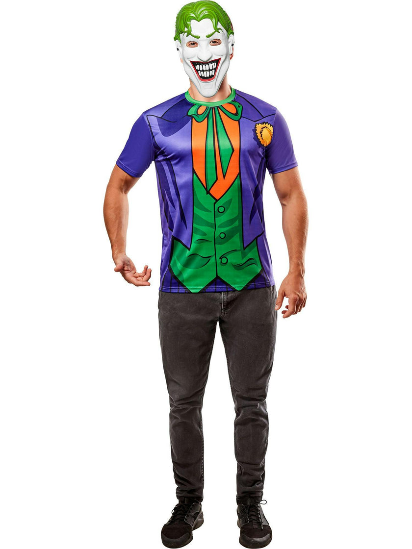 Men's DC Comics Ben Cooper The Joker T-Shirt and Half Mask