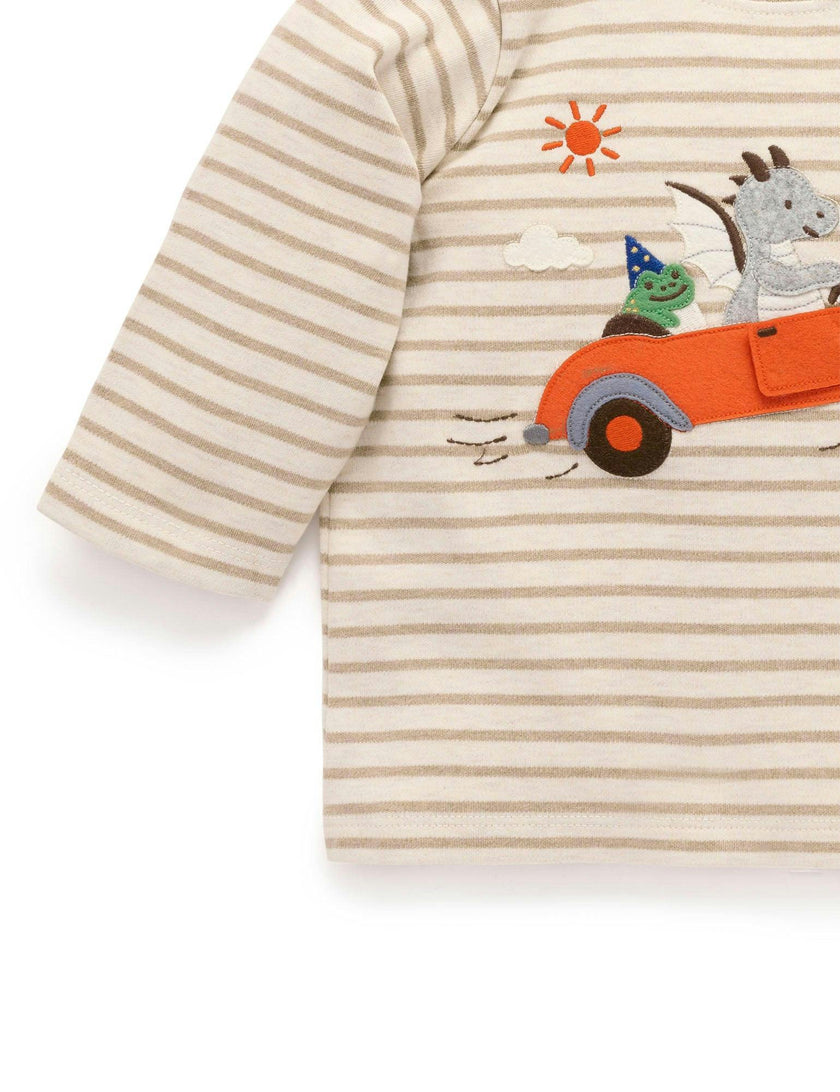 Flying Car Thick Tee Mushroom Stripe