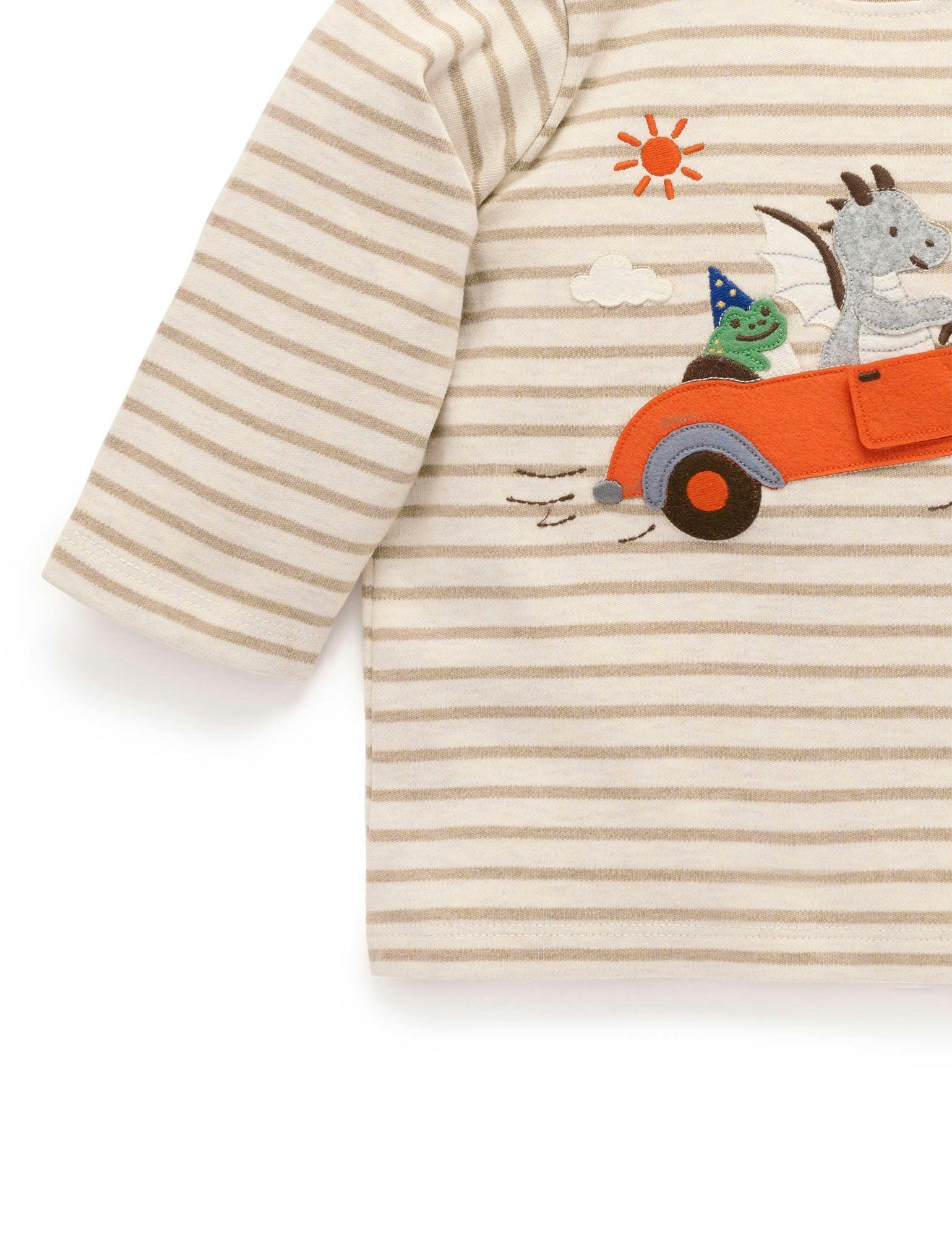 Flying Car Thick Tee Mushroom Stripe