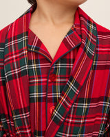 Kid's Brushed Twill Robe in Imperial Tartan
