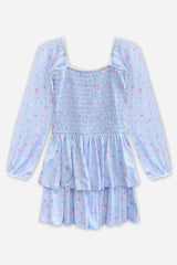 Simply Soft Long Sleeve Smocked Ruffle Skirt Dress