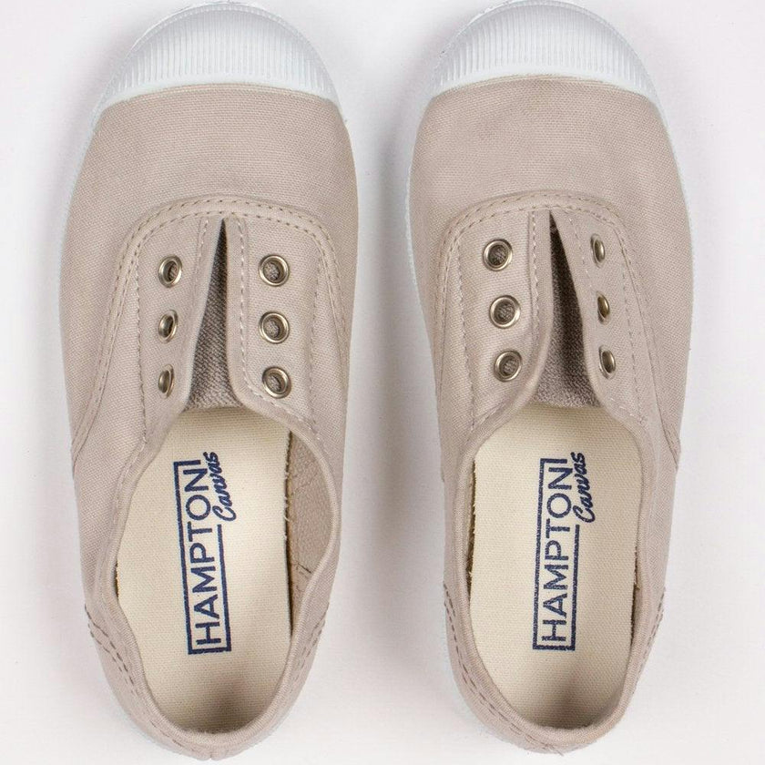 Hampton Canvas Plum Plimsolls in Putty