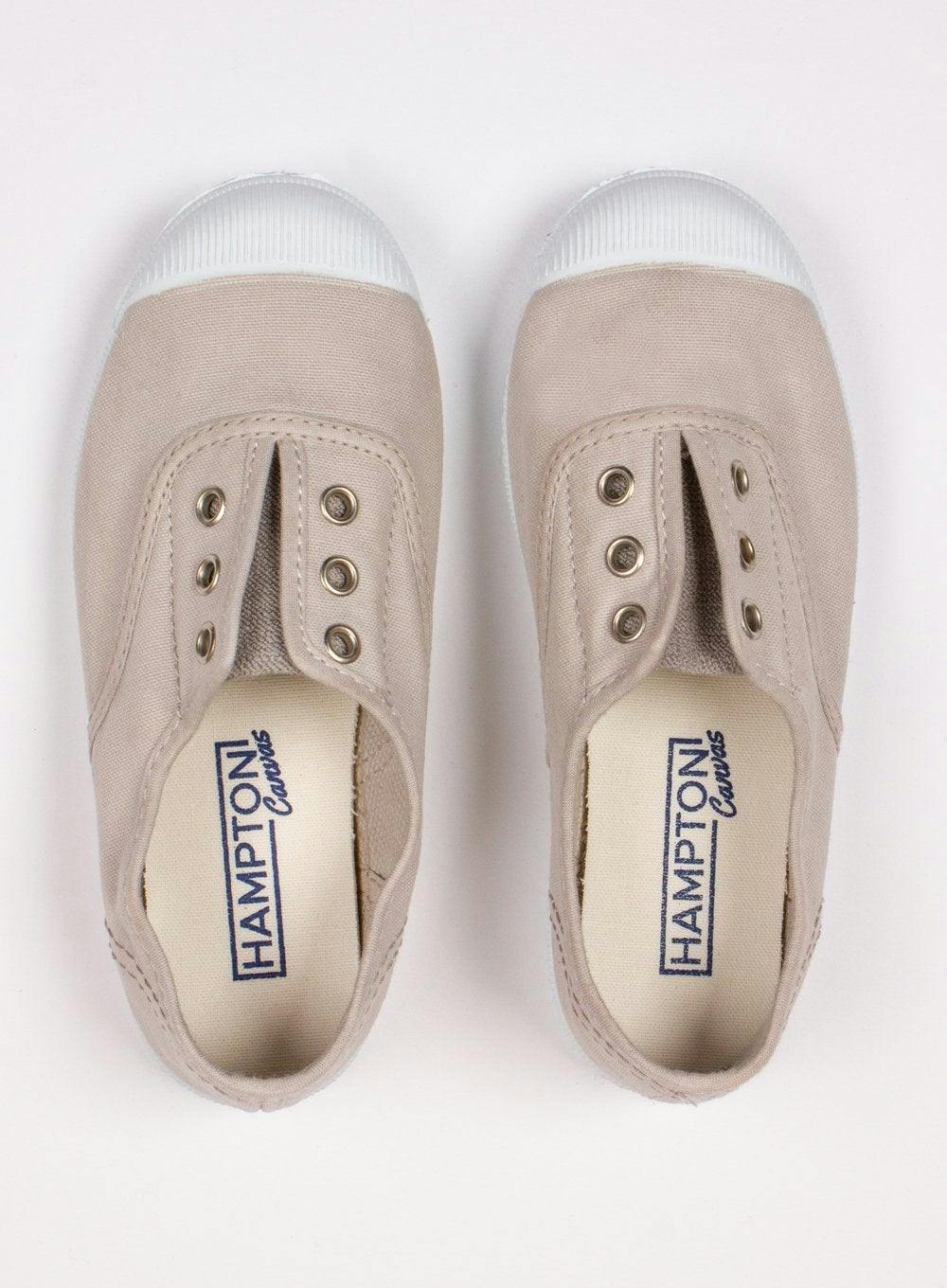 Hampton Canvas Plum Plimsolls in Putty