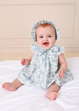 Audrey Toile Hand Smocked Bonnet in Blue (XS-L)