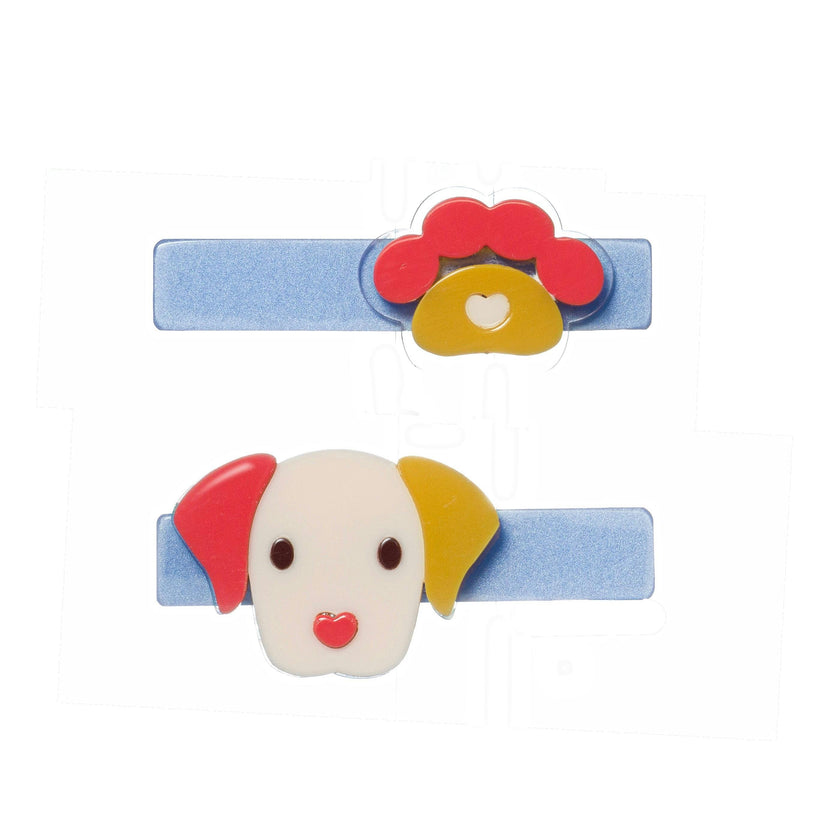 Puppy Paw Blue Red Hair Clips -BTS