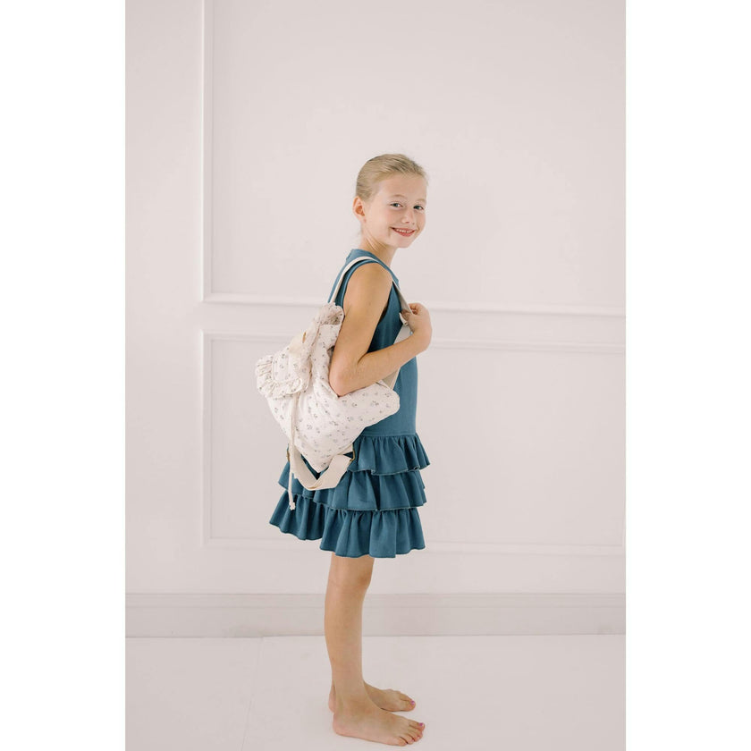 Eloise Quilted Backpack in Vintage Petite Blue