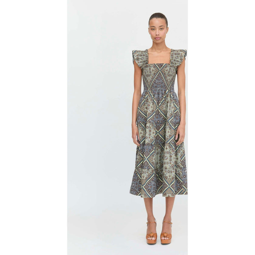 The Ellie Nap Dress - Olive Equestrian Scarf