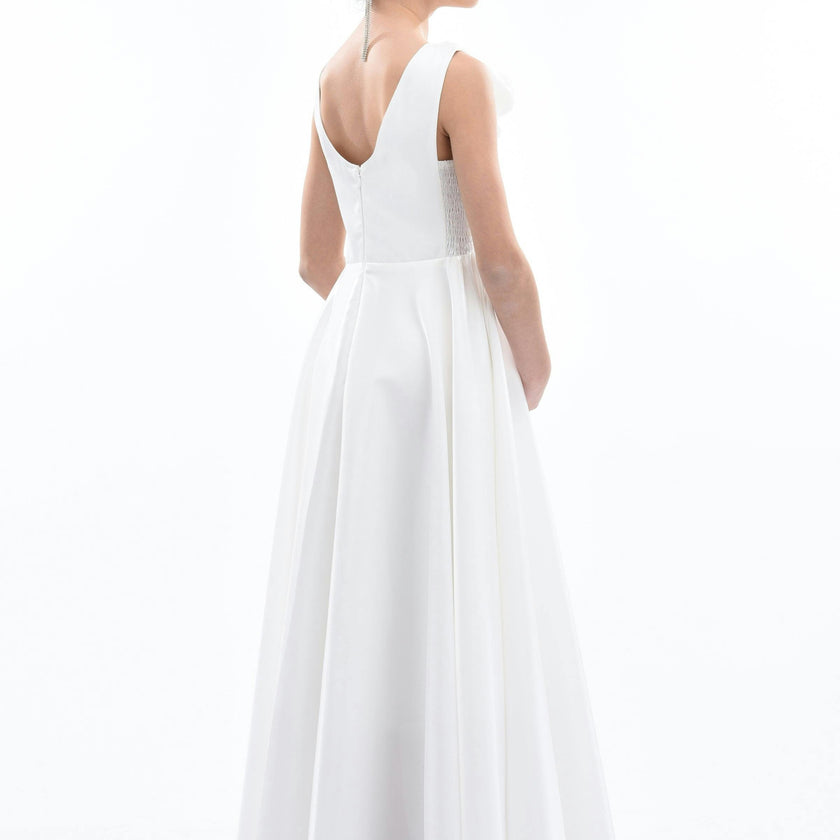 White Lenelle Rose Applique Gown