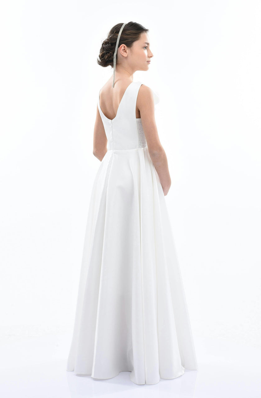 White Lenelle Rose Applique Gown