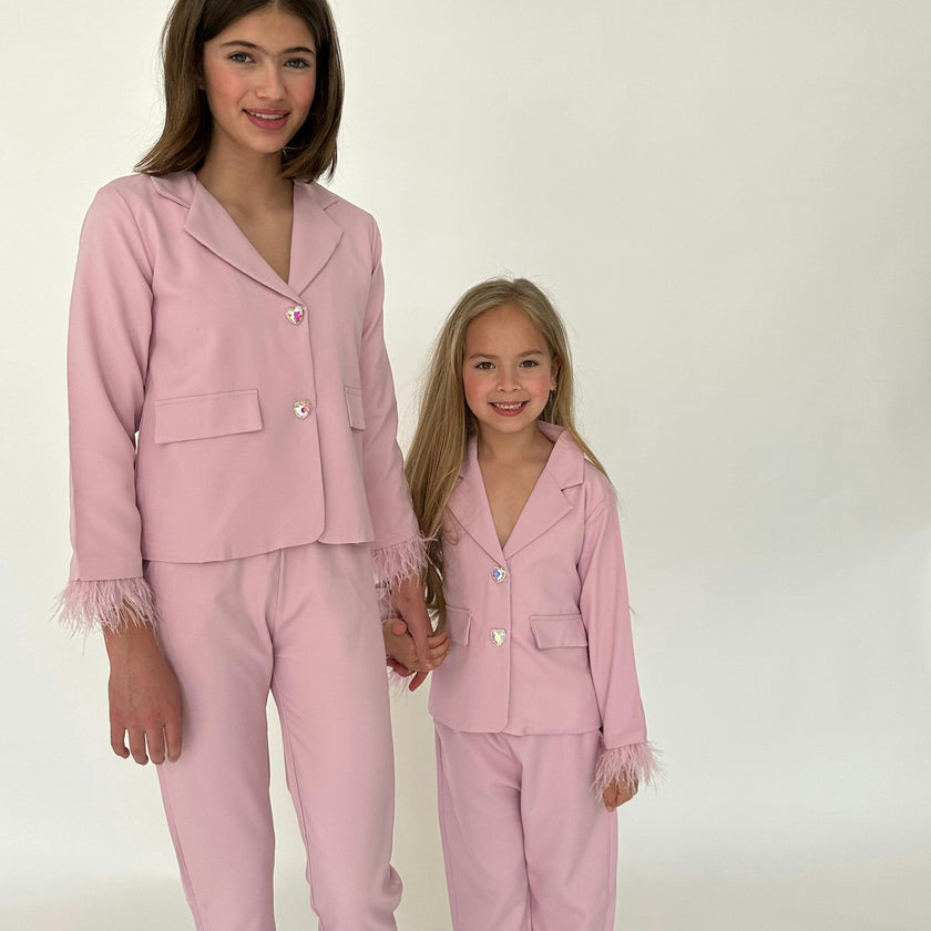 Women’s Feather Trims Suit Lavender