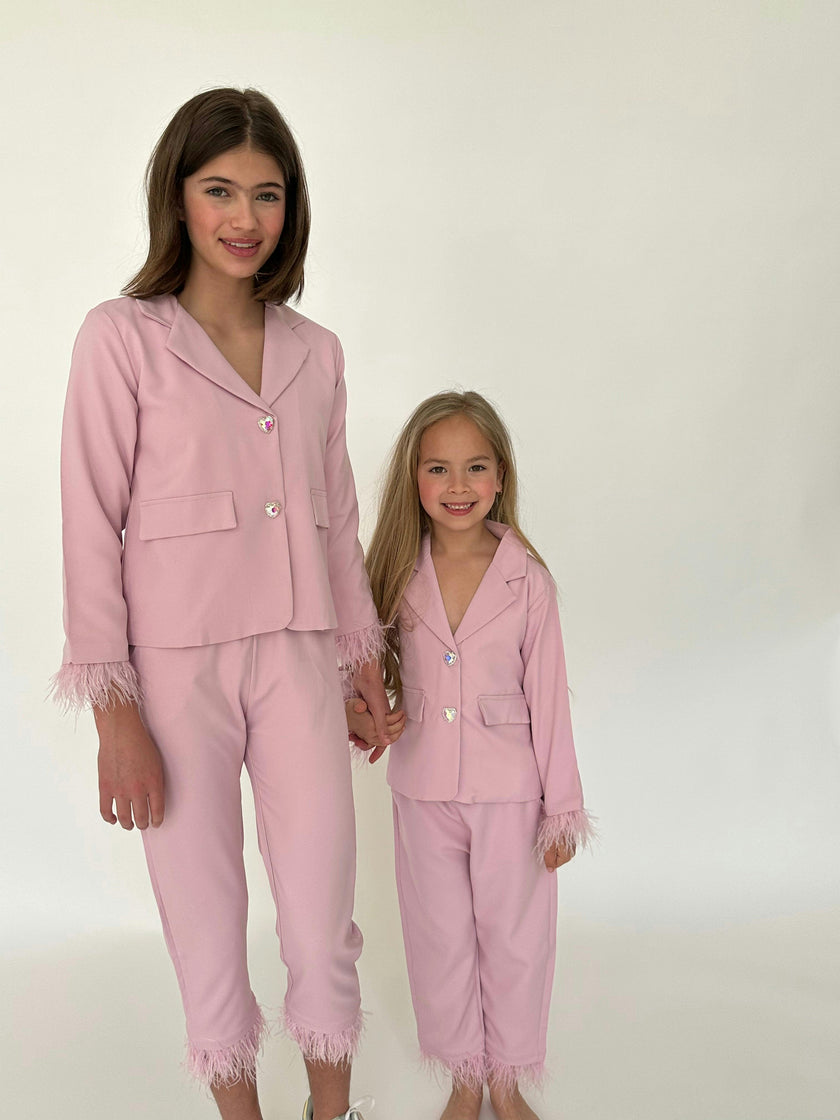 Women’s Feather Trims Suit Lavender