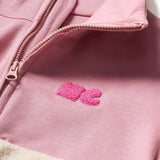 Recycled Cotton And Sherpa Pink Zipup