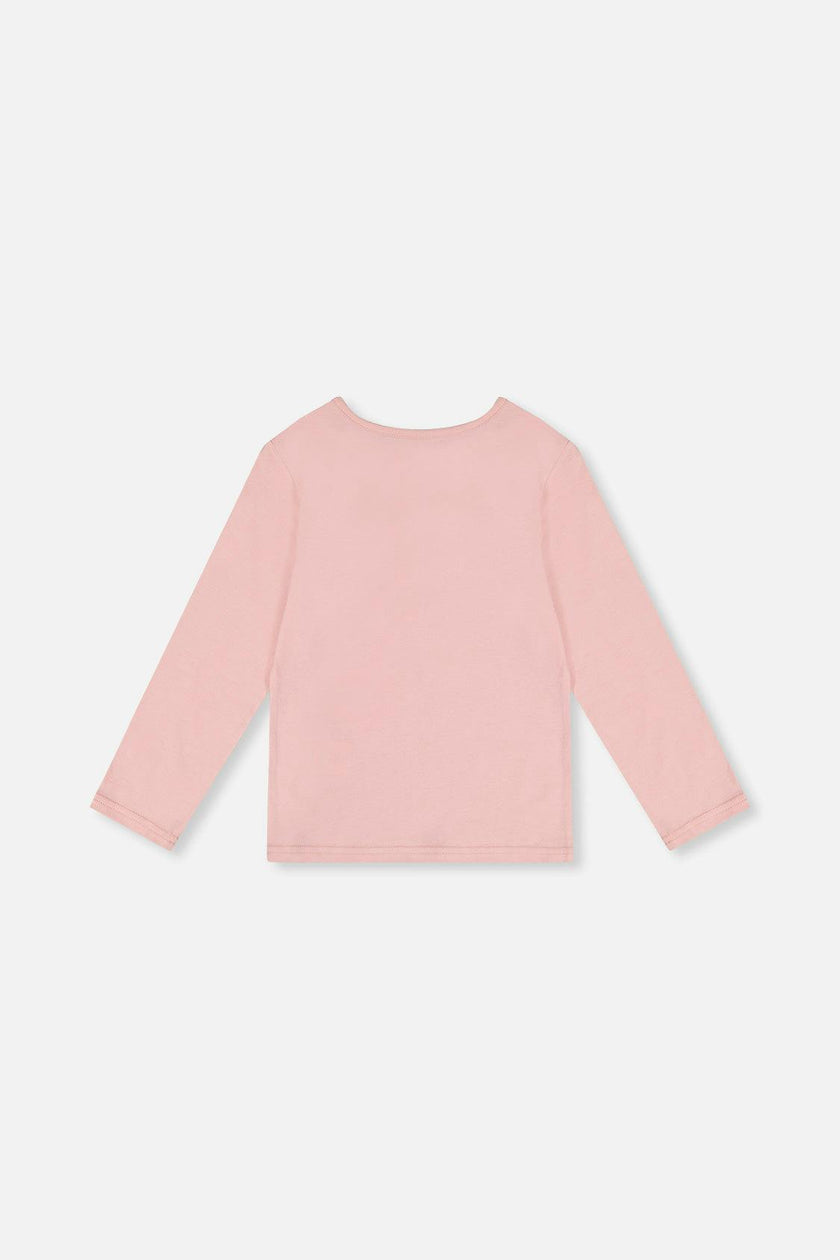 Long Sleeve Organic Cotton T-Shirt Pale Dusty Pink